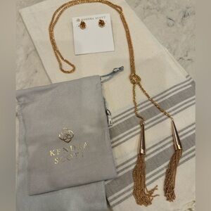 #7. Gift 🎁 NWOT Kendra Scott Rose Gold set Phara lariat and Tessa drusy